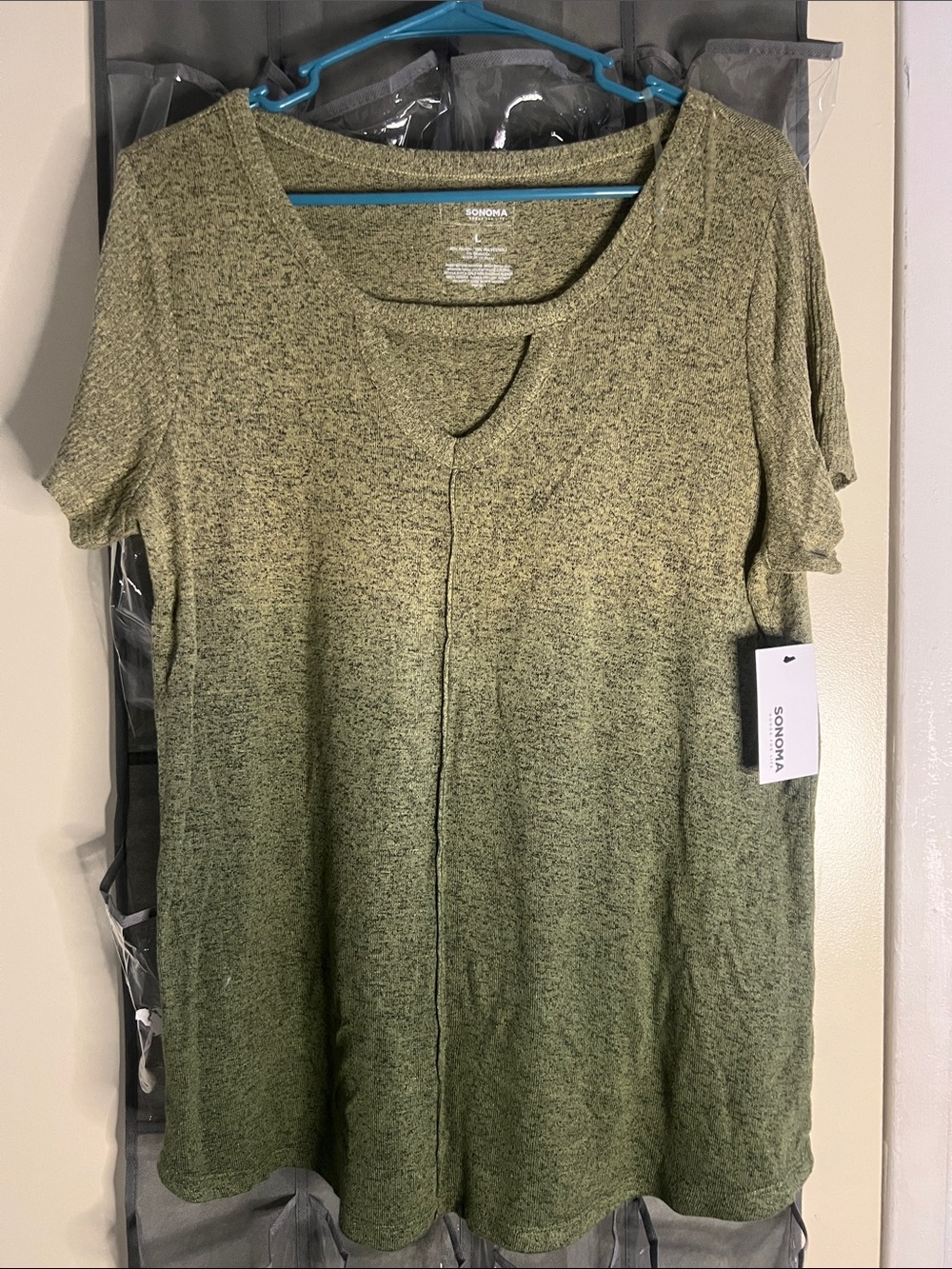 Sonoma Olive-Green Short Sleeve Knit Tunic